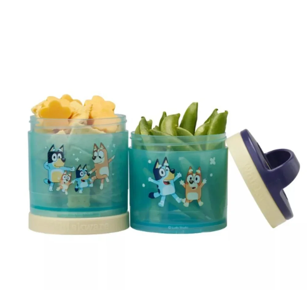 Whiskware Stackable 2pc Food Storage Snack Jar - Bluey Kids Snack Container -NEW